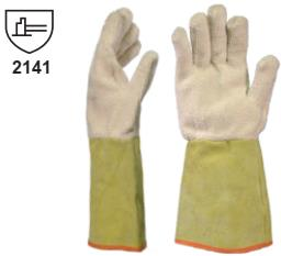 EN211097-GUANTE TERRY / ALGODON P/Cuero 17 cm. Talle 10 DP