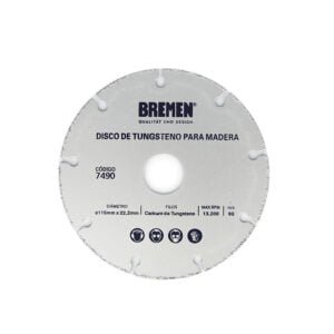 BR7490-DISCO DE TUNGSTENO PARA MADERA (115MM X 22,2MM) BR