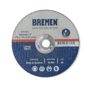 BR7617-DISCO DE CORTE BREMEN® 3" (P/CORTADORA DE ALTA VE
