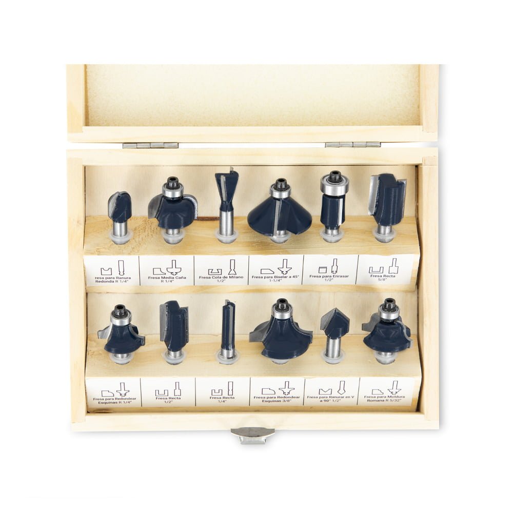 BR7619-FRESA PARA ROUTER EN JUEGO X 12 PZS. BREMEN®