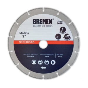 BR7698-DISCO DIAM. BREMEN® 7" P/ CORTE METAL (ALTO RENDIM