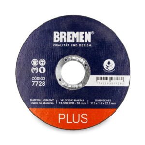 BR7728-DISCO DE CORTE BREMEN PLUS 4-1/2"(115x1.0x22mm) 25