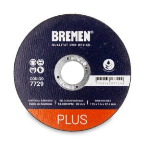 BR7729-DISCO DE CORTE BREMEN PLUS 4-1/2"(115x1.6x22mm) 25
