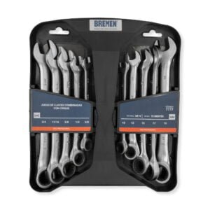 JUEGO DE LLAVES COMBINADAS CON CRIQUE MM Y SAE  (10 PZS) BREMEN®