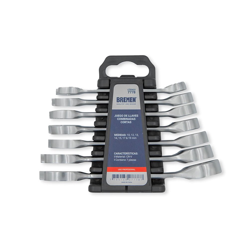 BR7778-JUEGO DE LLAVES COMBINADA CORTAS (7 PZS) BREMEN®