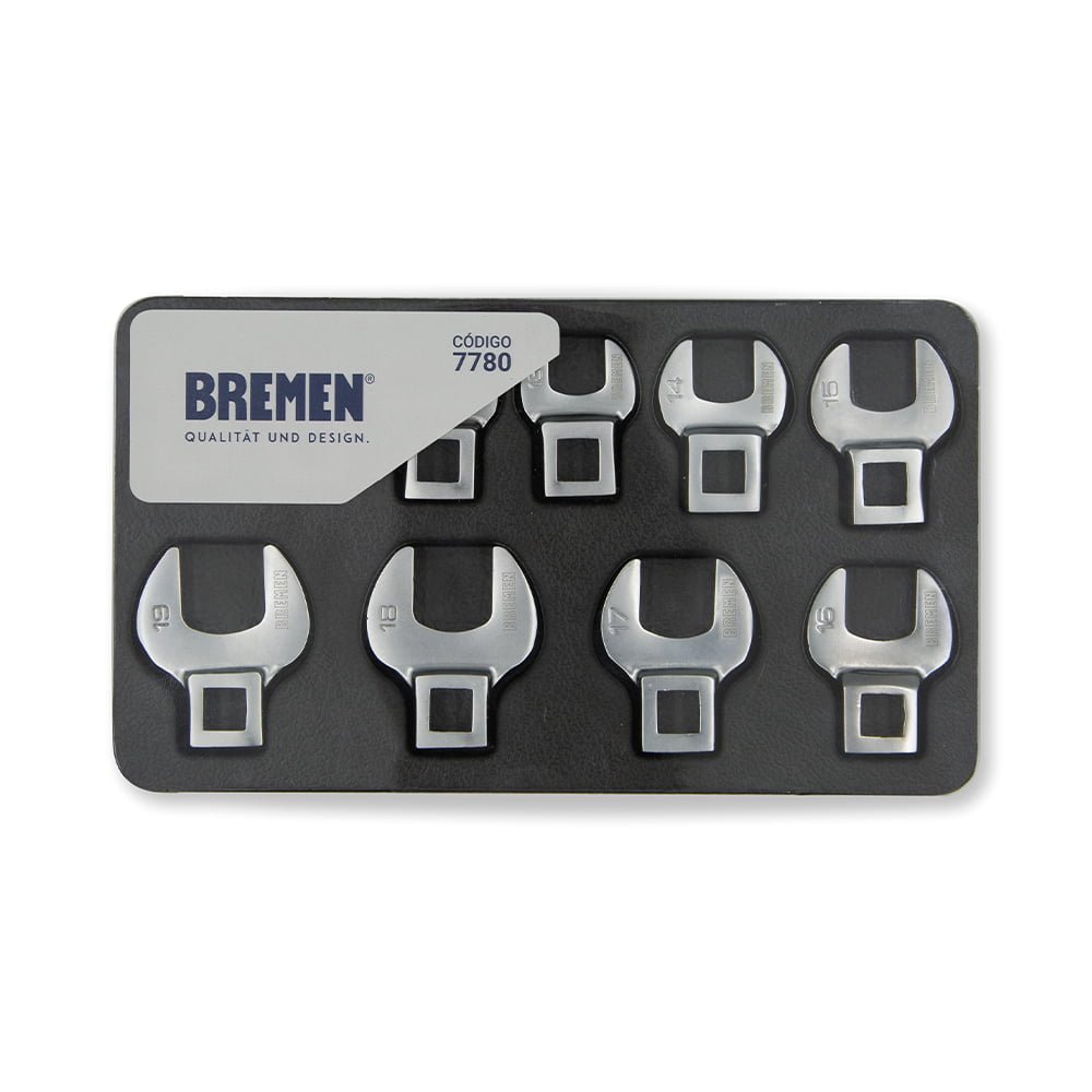 JUEGO DE LLAVES PATA DE CUERVO ENCASTRE 3/8" (10 PZS) BREMEN®