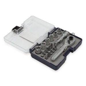 JUEGO LLAVE CRIQUE 1/4" CON BOCALLAVES Y PUNTAS (18 PZS) BREMEN®