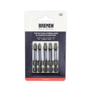 PUNTA ATORN. IMPACTO PH #2 SL6 PR2 H3/16 T25 (L50mm) [Magnética] [5 unid] BREMEN®