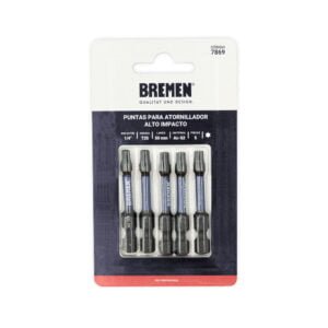TORX:PUNTAS IMPACTO T-25 (L50mm) [Magnética] [5 unid] BREMEN®