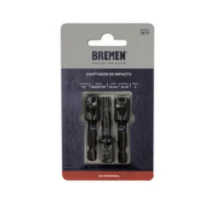 ADAPTADOR IMPACTO 1/4" Hexagonal x 3/8" Cuadrado Macho ( 50mm) [3 unid] BREMEN®